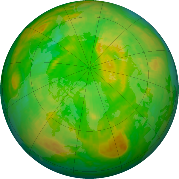 Arctic ozone map for 16 June 2002